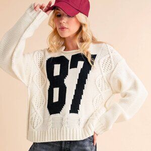 Cream Crewneck 87 Sweater